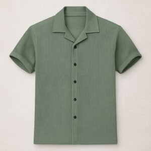Sage Waffle Texture Shirt