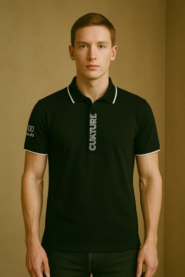 CULTURE Logo Polo Shirt – Slim Fit Black Tee