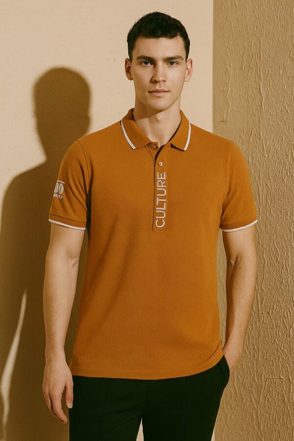 Men's CULTURE Polo Shirt – Orange Slim Fit