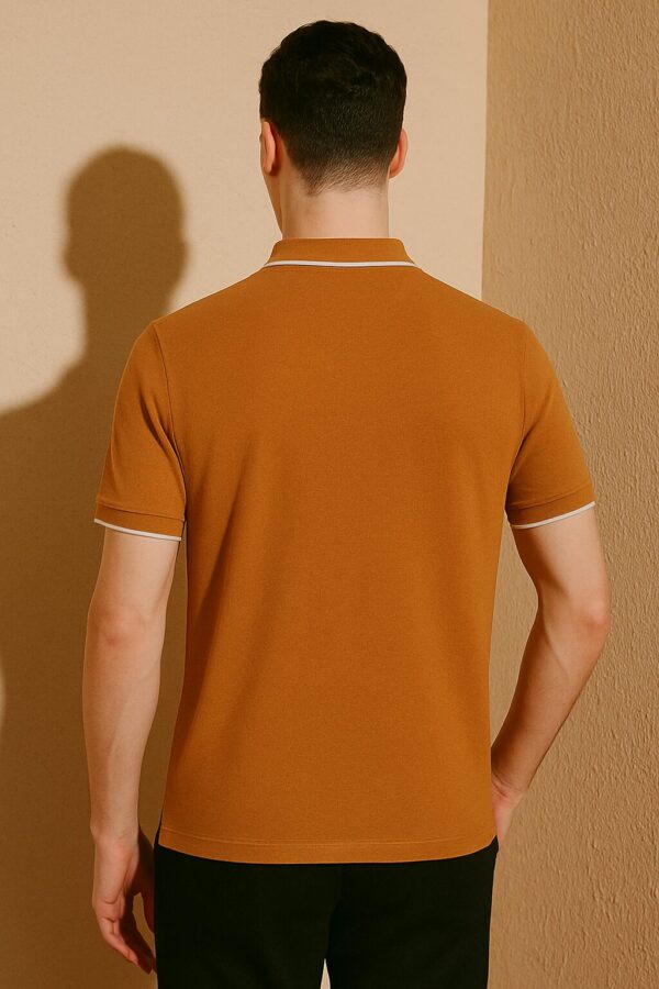 Men's CULTURE Polo Shirt – Orange Slim Fit - Image 2